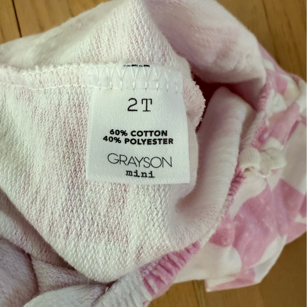 Grayson Mini Girls 2T Pink & White Checkered Sleeveless Romper - Picture 6 of 6